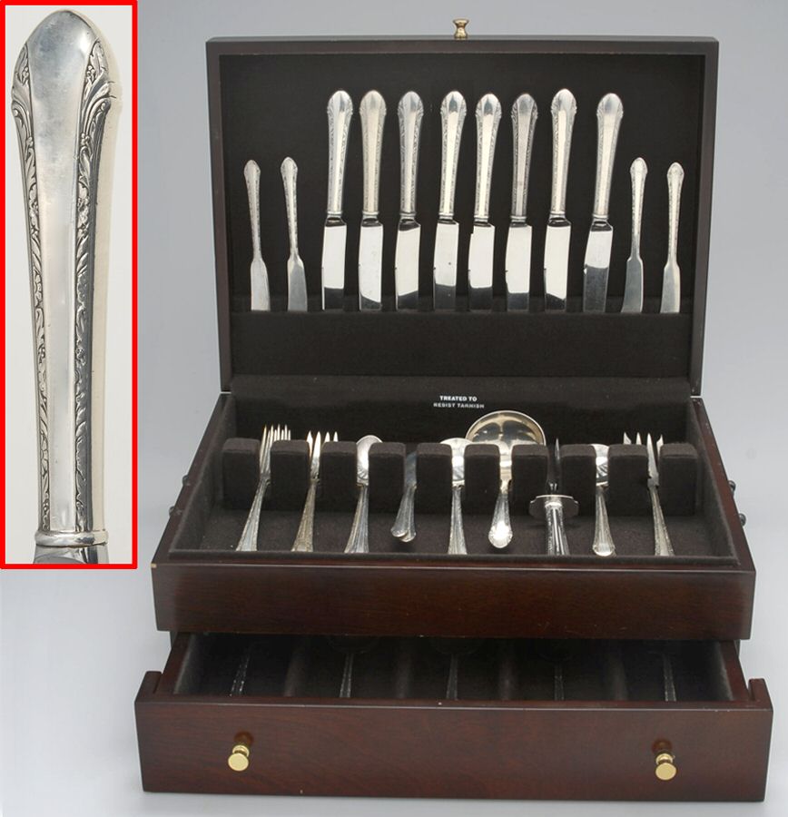 Chased Romantique (Sterling, 1933) 53 Piece Set by Alvin-1