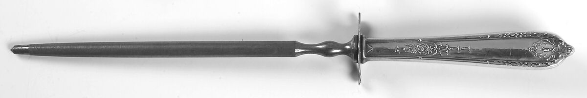 Della Robbia (Sterling, 1922, No Monograms) Large Steel Rod Knife Sharpener by Alvin-1