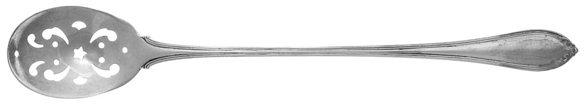 Evangeline (Sterling, 1907) Pierced Bowl Long Handle Olive Spoon by Alvin-1