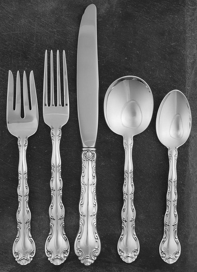 French Scroll (Sterling, 1953) 5 Piece Place Size Setting by Alvin-1