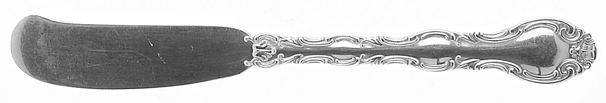 French Scroll (Sterling, 1953) Flat Handle Butter Spreader by Alvin-1