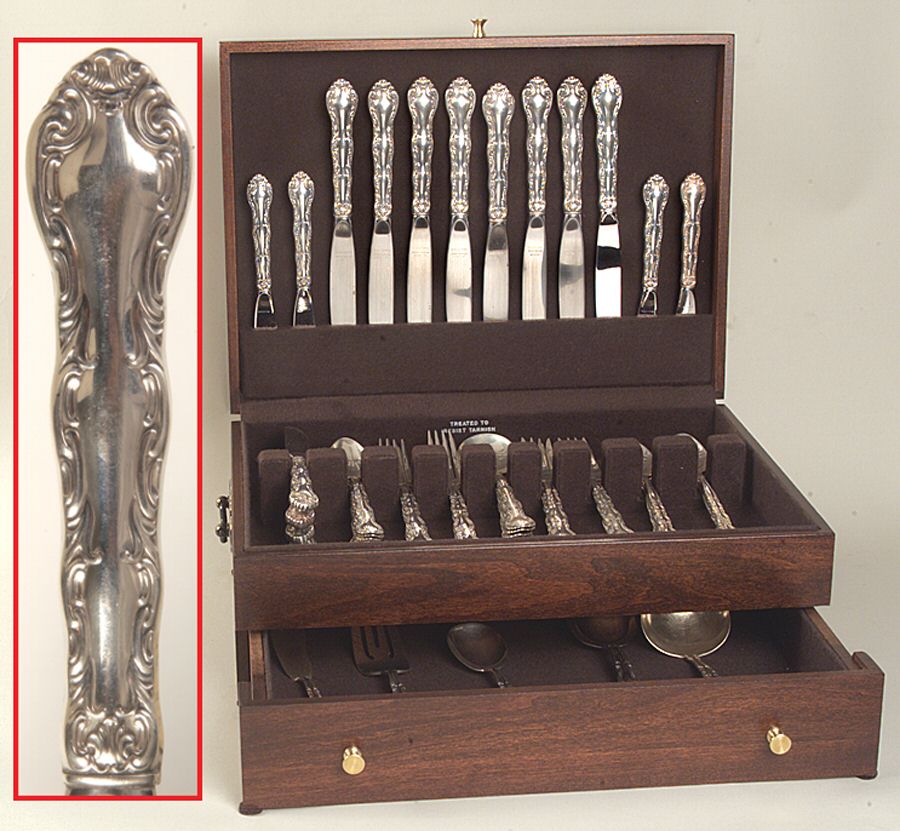 French Scroll (Sterling, 1953) 61 Piece Set by Alvin-1