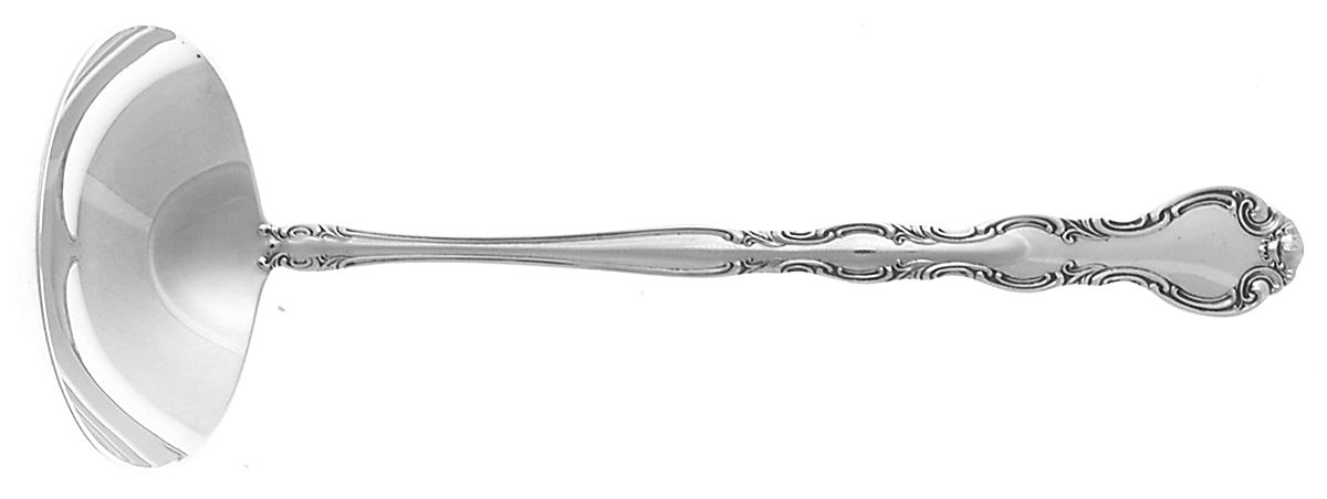 French Scroll (Sterling, 1953) Solid Piece Cream Ladle by Alvin-1
