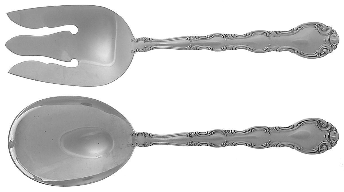 French Scroll (Sterling, 1953) (2 Pc) Solid Salad Set by Alvin-1