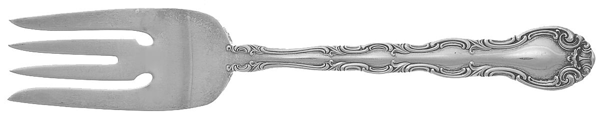 French Scroll (Sterling, 1953) Small Solid Cold Meat Serving Fork by Alvin-1