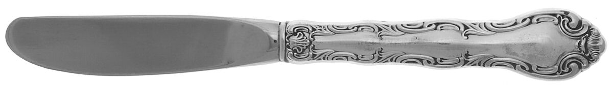 French Scroll (Sterling, 1953) Modern Hollow Butter Spreader (Stainless) by Alvin-1