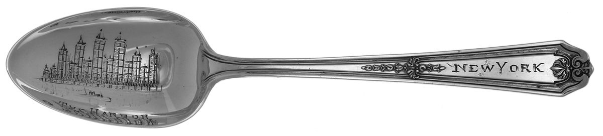 Gainsborough (Sterling, 1930) Souvenir Spoon (Five O'Clock) by Alvin-1