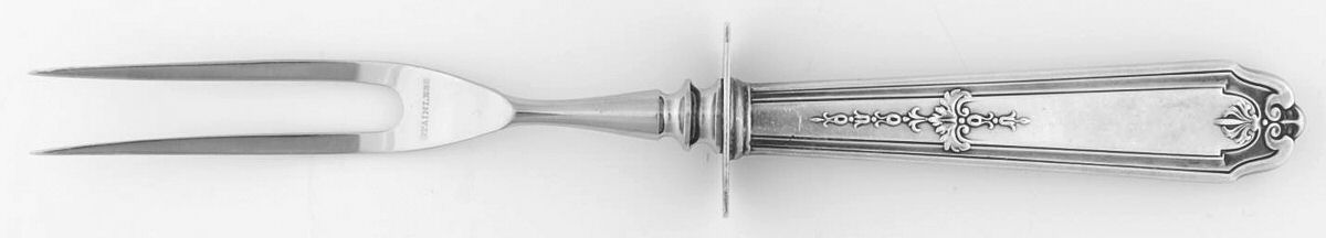 Gainsborough (Sterling, 1930) Small Carving Fork W/Sterling Guard by Alvin-1