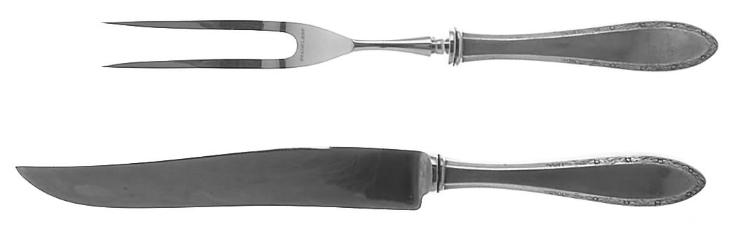 Lancaster (Silverplate, 1923) Small Stainless Blade 2-Piece Steak Carving Set by Alvin-1