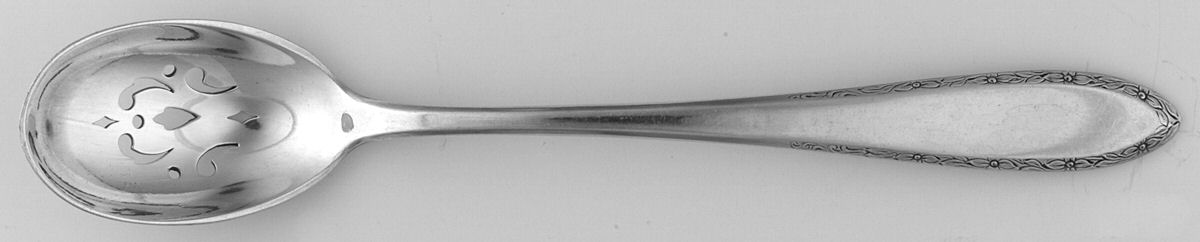 Lancaster (Silverplate, 1923) Pierced Bowl Short Handle Olive Spoon by Alvin-1
