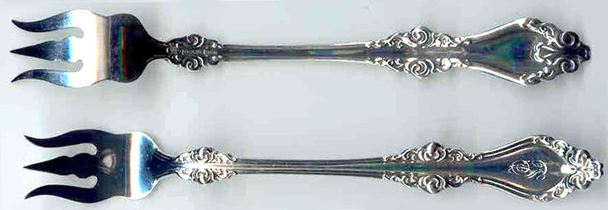 Lorraine (Sterling, 1904, No Monograms) Cocktail/Seafood Fork by Alvin-1