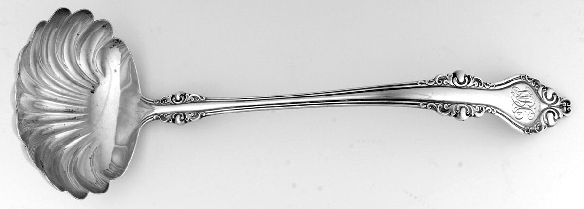 Lorraine (Sterling, 1904, No Monograms) Solid Soup Ladle by Alvin-1