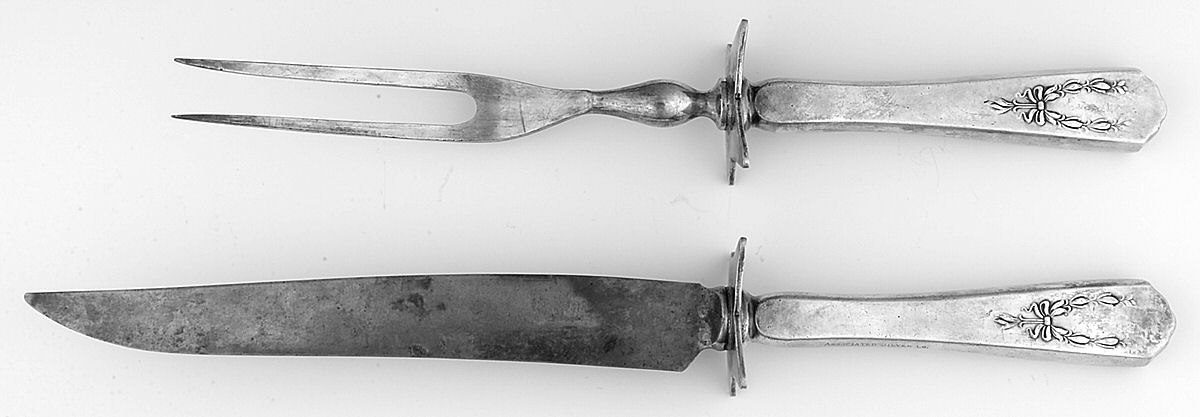 Marjo-Nell (Silverplate, 1903) Small Stainless Blade 2-Piece Steak Carving Set by Associated Silver-1