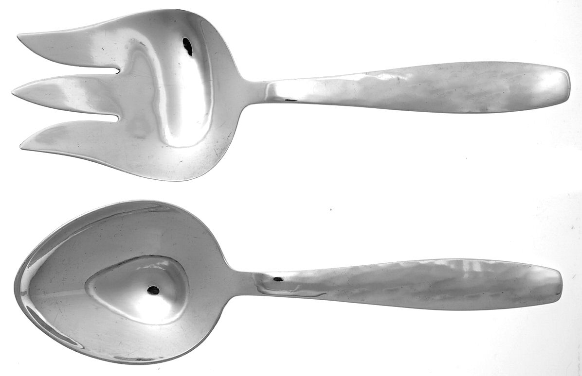 AAD1 (Sterling) Solid 2-Piece Vegetable Serving Set by Allan Adler-1