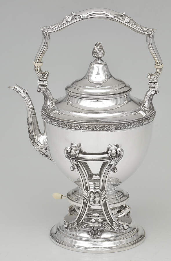 Chased Romantique (Sterling Holloware) Kettle, Stand & Burner by Alvin-1