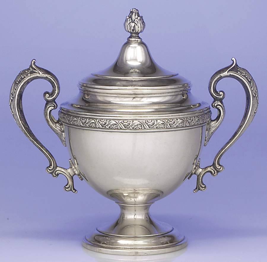 Chased Romantique (Sterling Holloware) Sugar Bowl & Lid by Alvin-1