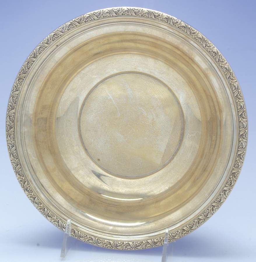 Chased Romantique (Sterling Holloware) Sterling Round Vegetable by Alvin-1