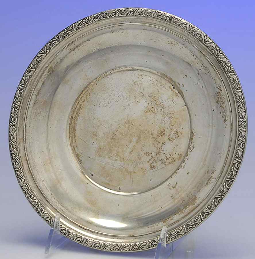 Chased Romantique (Sterling Holloware) 8" Sandwich Plate by Alvin-1