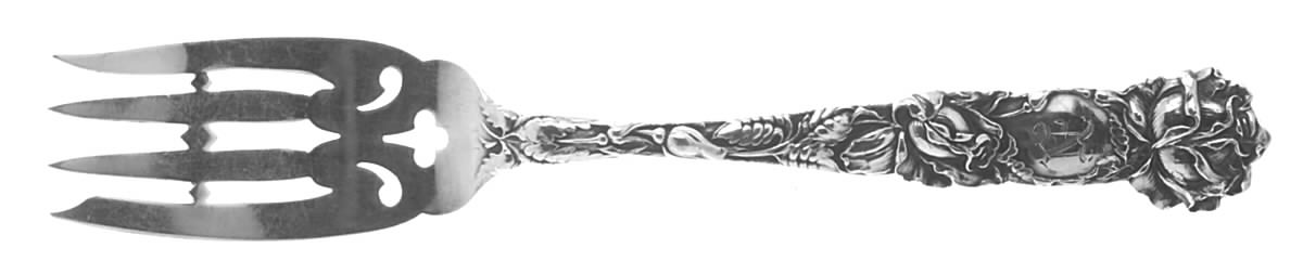 Bridal Rose (Sterling, 1903, Monograms) Individual Salad Fork by Alvin-1