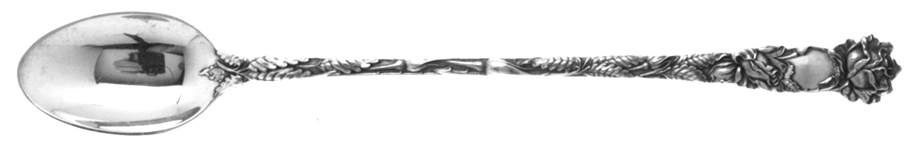 Bridal Rose (Sterling, 1903, Monograms) Iced Tea Spoon by Alvin-1