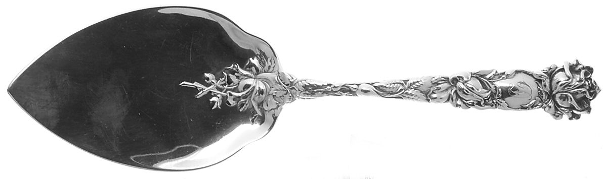 Bridal Rose (Sterling, 1903, Monograms) Small Solid Pie Knife by Alvin-1