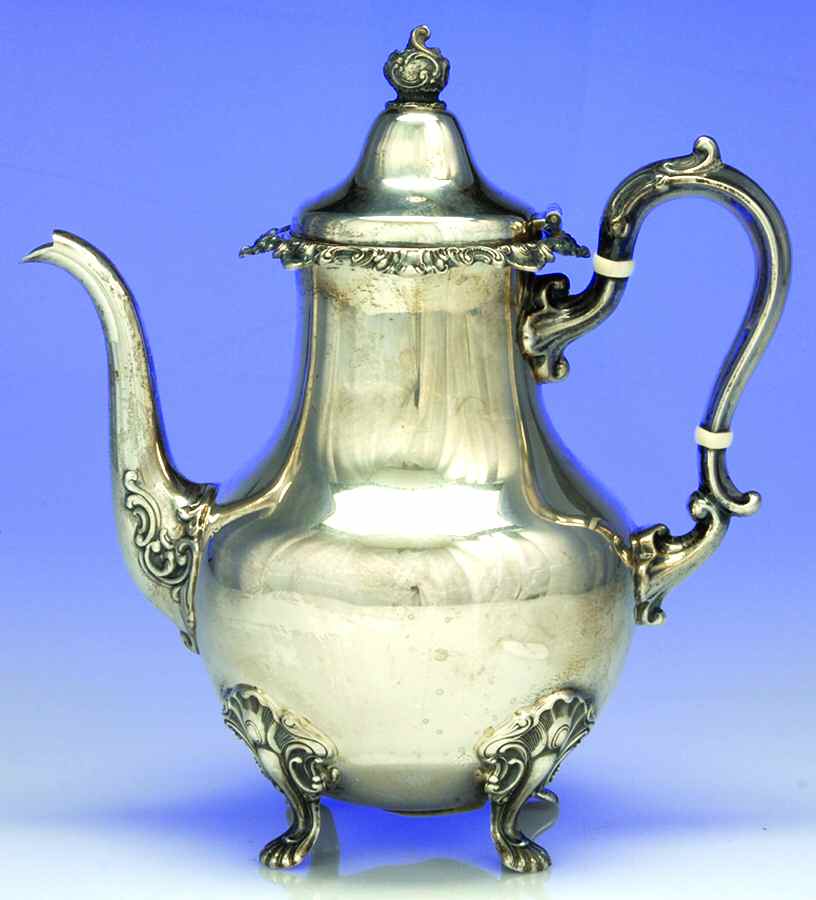 French Scroll (Sterling, 1953, Hollowware) Coffee Pot by Alvin-1