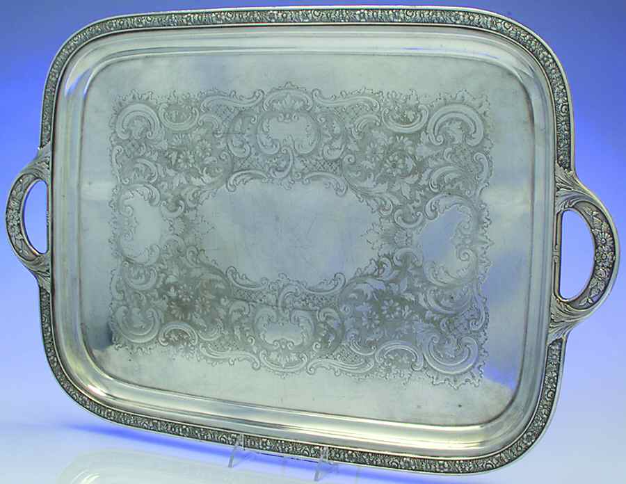 Bridal Bouquet (Silverplate, Hollowware) Large Silverplate Waiter Tray by Alvin-1