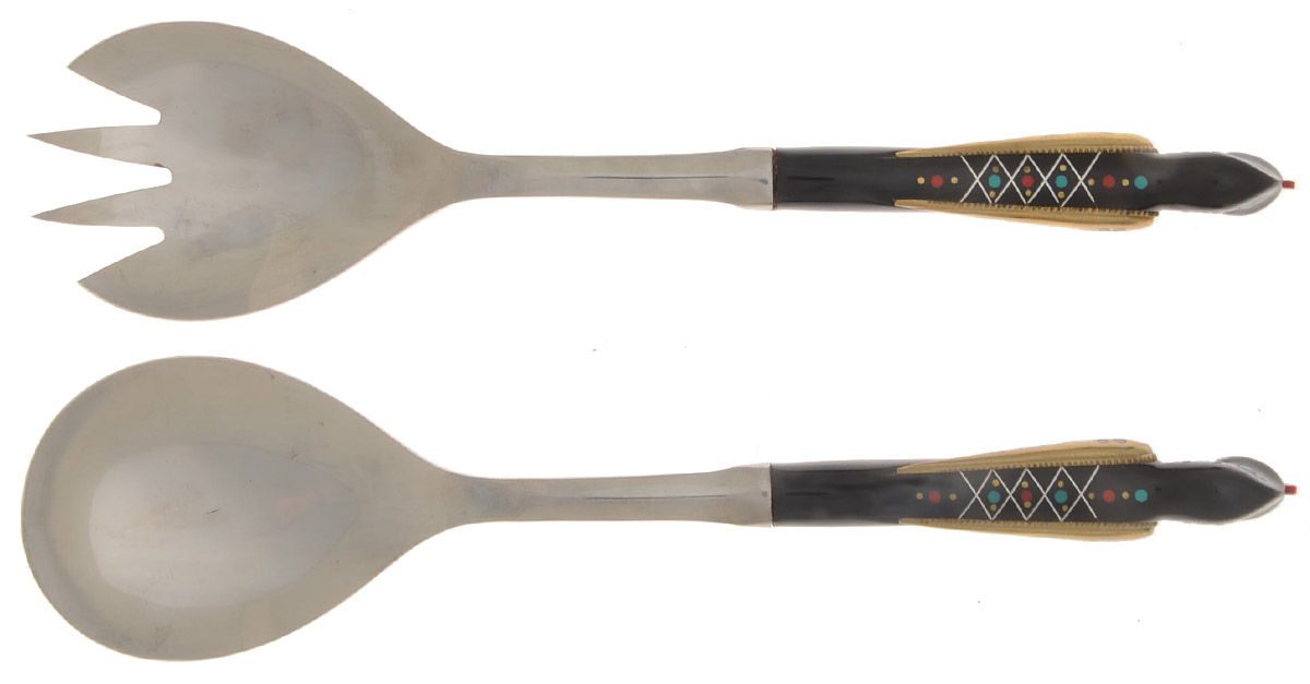 AHF1 (Stainless) (2 Pc) Solid Salad Set by S&A Haddad-1