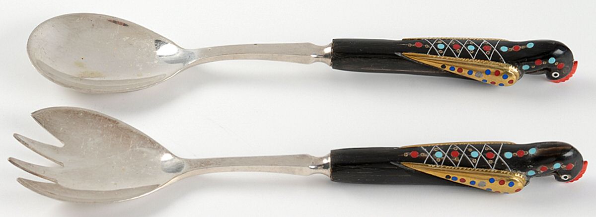AHF1 (Stainless) (2 Pc) Solid Salad Set by S&A Haddad-1