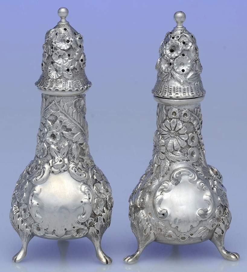Repousse (Sterling, Hollowware) Salt & Pepper Set by AG Schultz-1
