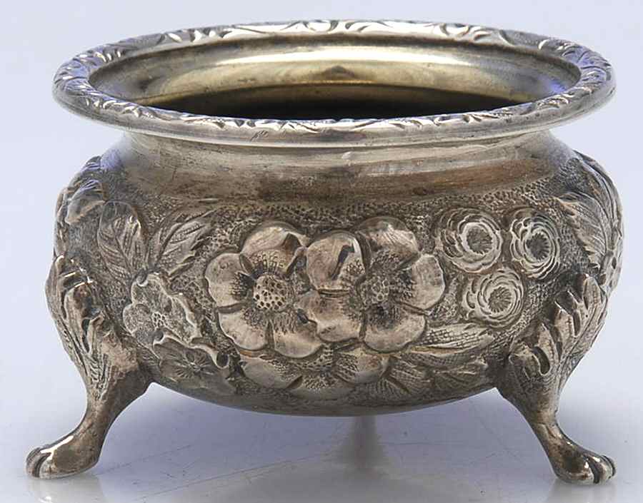 Repousse (Sterling, Hollowware) Master Open Salt by AG Schultz-1
