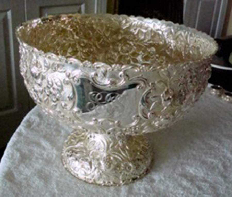 Repousse (Sterling, Hollowware) 11" Round Footed Centerpiece by AG Schultz-1
