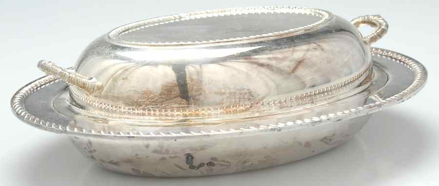 146 (Silverplate, Hollowware) (2 Pc) 11" Oval Double Vegetable by Art Silver -1