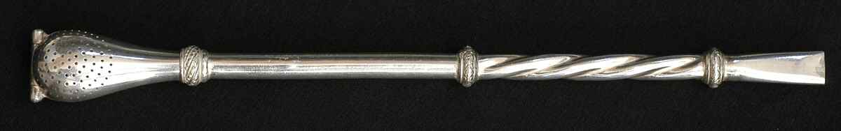 Silverplate Hollowware Tea Sipper W/Tea Strainer by Eberle (Brazil)-1