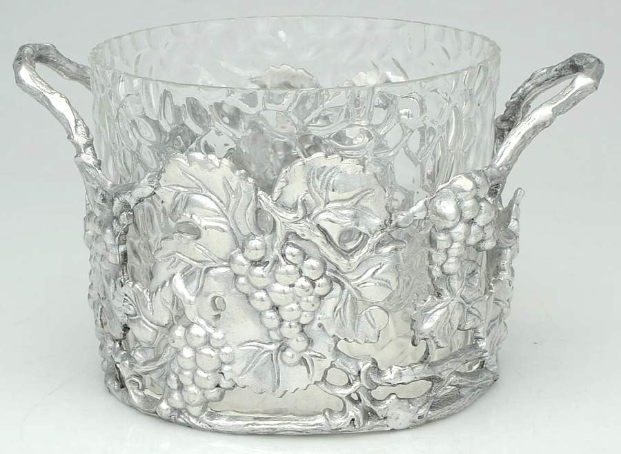 Grape (Aluminum, Hollowware) Ice Bucket & Glass Liner by Arthur Court-1