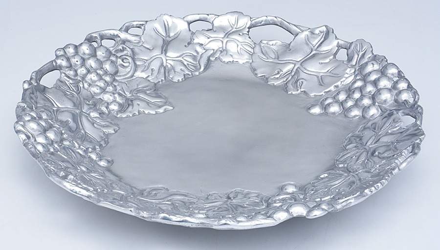 Grape (Aluminum, Hollowware) 14" Round Tray by Arthur Court-1