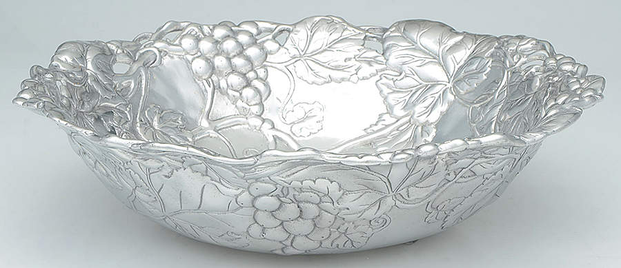 Grape (Aluminum, Hollowware) 14" Round Bowl by Arthur Court-1