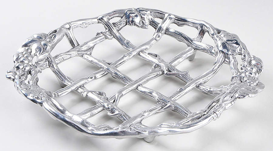 Grape (Aluminum, Hollowware) Pie Plate No Glass Liner by Arthur Court-1