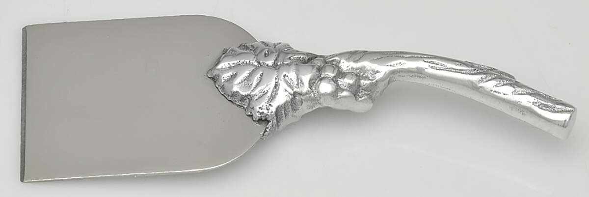 Grape (Aluminum, Hollowware) Hard Cheese Knife with Stainless Blade by Arthur Court-1