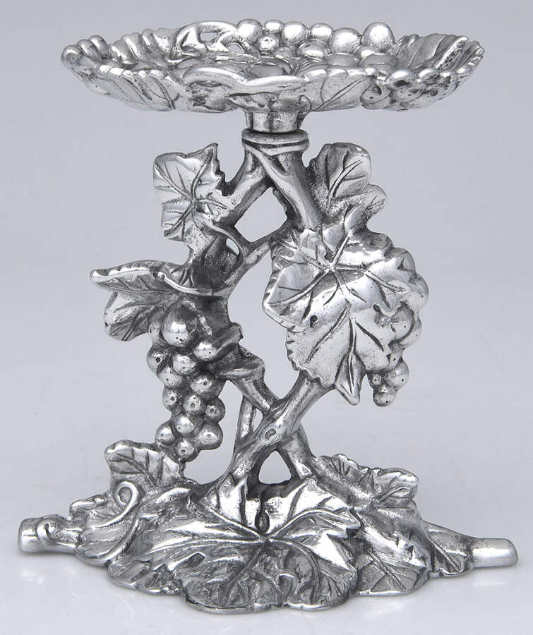 Grape (Aluminum, Hollowware) 6" Pillar Candleholder by Arthur Court-1