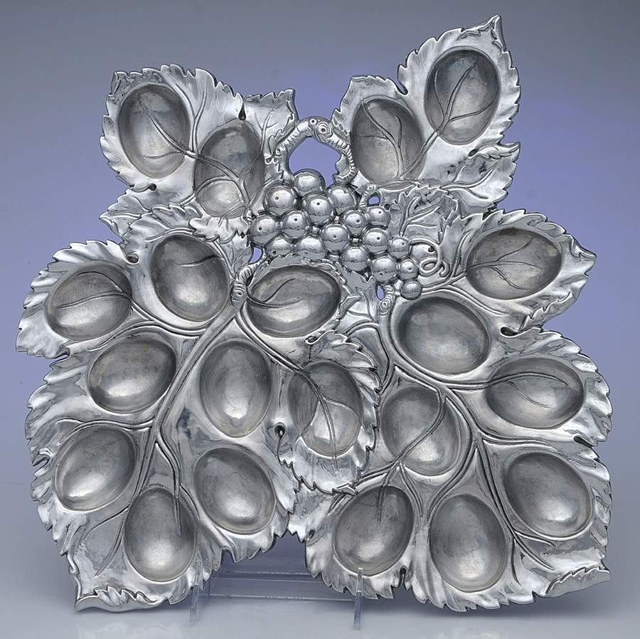 Grape (Aluminum, Hollowware) Deviled Egg Tray (Holds 20) by Arthur Court-1