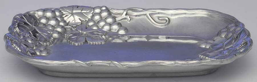 Grape (Aluminum, Hollowware) 9" Rectangular Tray by Arthur Court-1