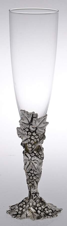 Grape (Aluminum, Hollowware) Champagne Flute Glass by Arthur Court-1