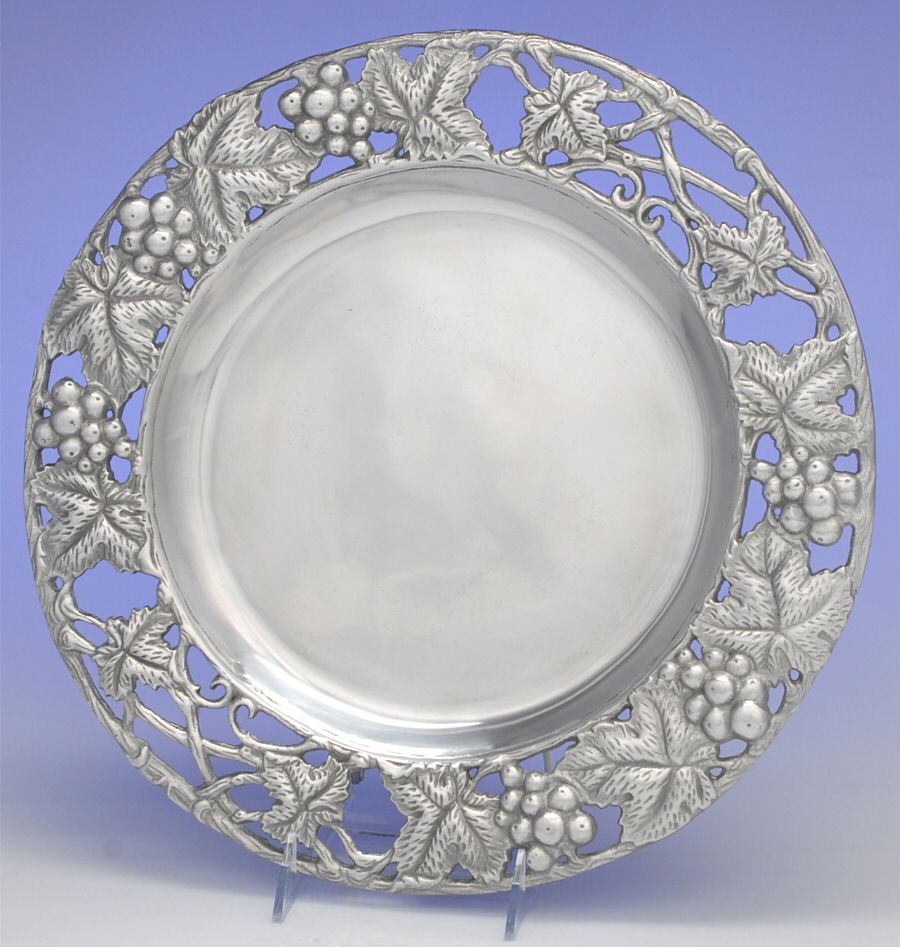 Grape (Aluminum, Hollowware) 14" Round Tray by Arthur Court-1