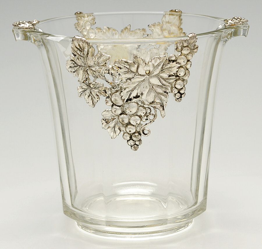 Grape (Aluminum, Hollowware) Glass & Metal Ice Bucket by Arthur Court-1