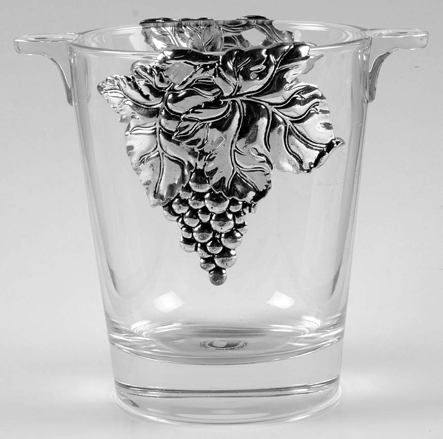 Grape (Aluminum, Hollowware) Crystal Ice Bucket-No Tongs by Arthur Court-1