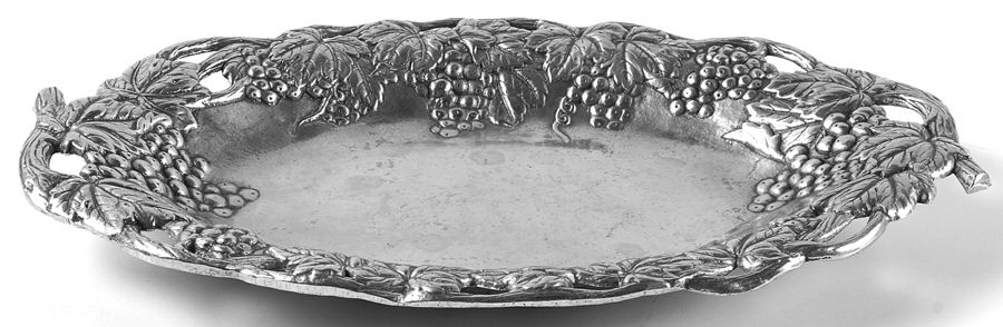 Grape (Aluminum, Hollowware) 13" Oval Tray by Arthur Court-1