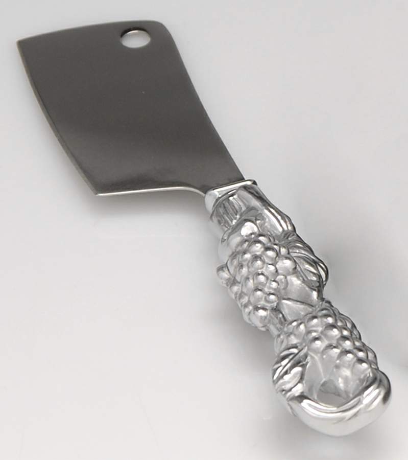 Grape (Aluminum, Hollowware) Cheese Cleaver with Stainless Blade by Arthur Court-1