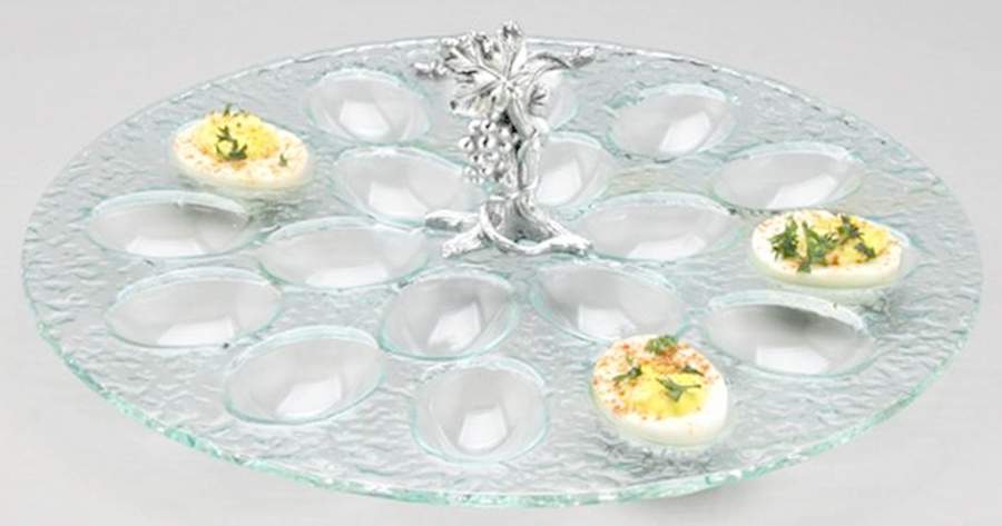 Grape (Aluminum, Hollowware) Deviled Egg Tray (Holds 18) by Arthur Court-1