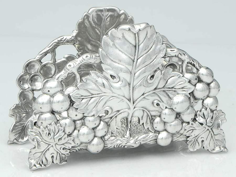 Grape (Aluminum, Hollowware) Napkin Holder by Arthur Court-1
